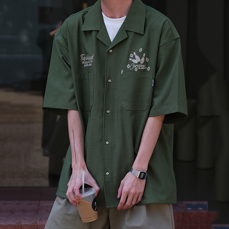 เสื้อเชิ้ตแขนสั้นสำหรับผู้หญิง - Short Sleeve Bowling Shirt Retro บทวิจารณ์และราคา