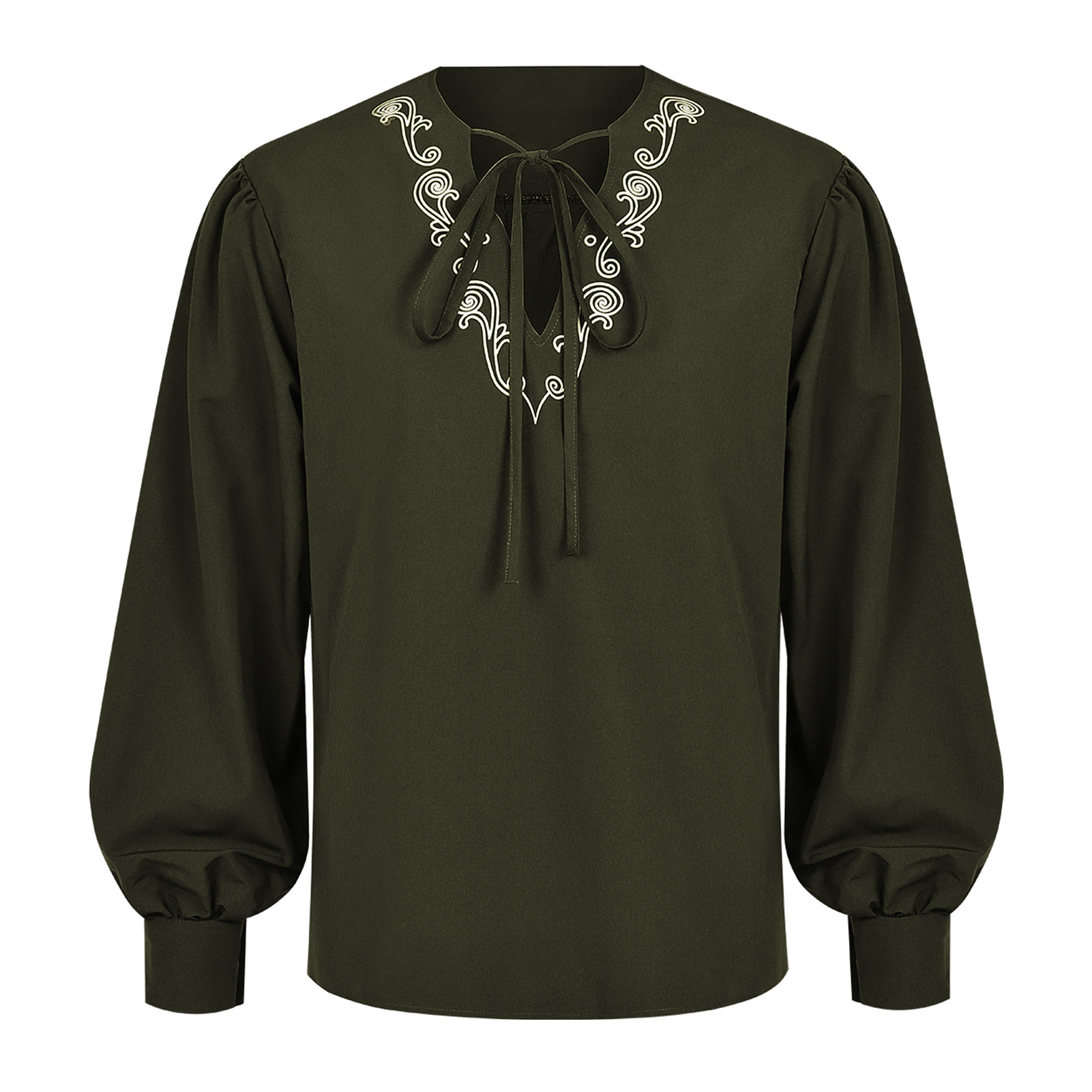 เสื้อโจรสลัดยุคเรอเนซองส์ ชุดไ - Medieval Gothic Lace Up Pirate Shirt บทวิจารณ์และราคา