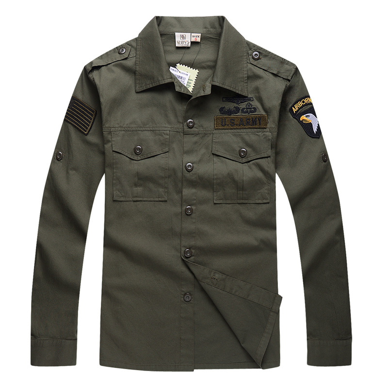 ผู้ชายผ้าฝ้ายผู้ที่ชื่นชอบทหาร - Tactical Military Shirt Cargo บทวิจารณ์และราคา